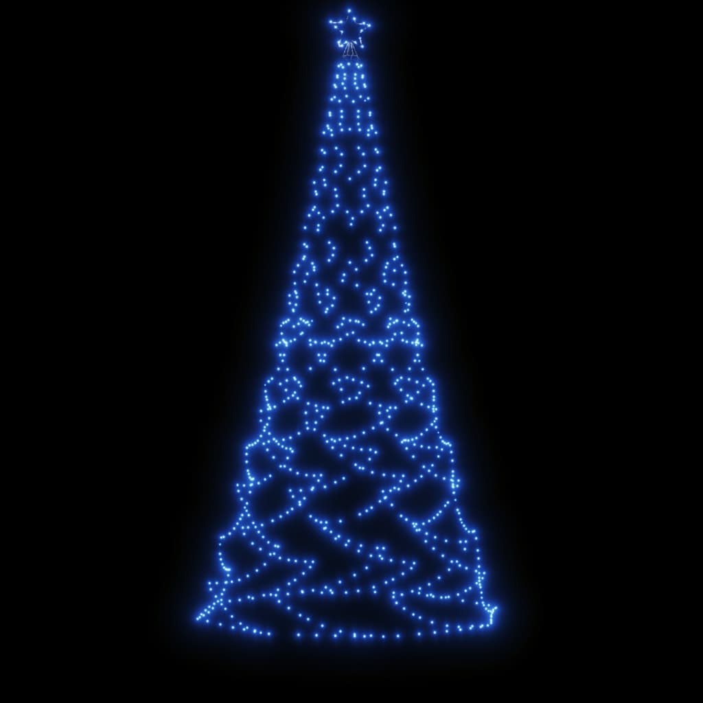 vidaXL LED-Weihnachtsbaum mit Metallstange 500 LEDs Blau 3 m