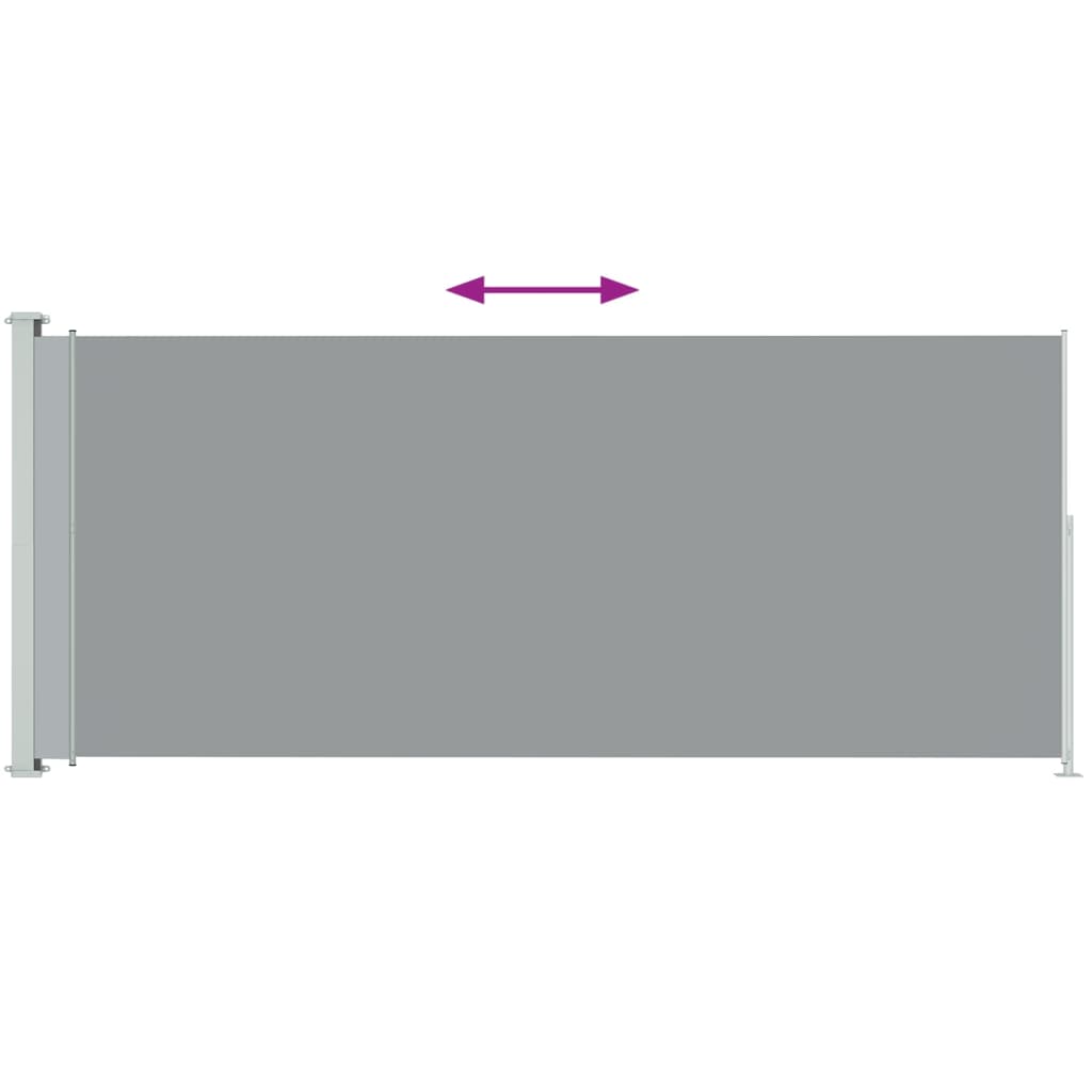 vidaXL Seitenmarkise Ausziehbar 200x500 cm Grau