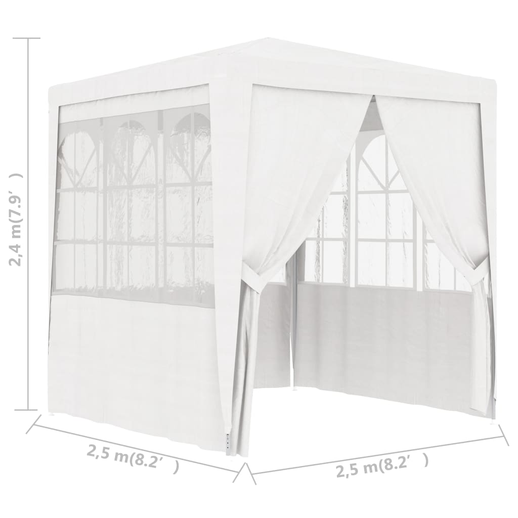 vidaXL Profi-Partyzelt mit Seitenwänden 2,5x2,5 m Weiß 90 g/m²