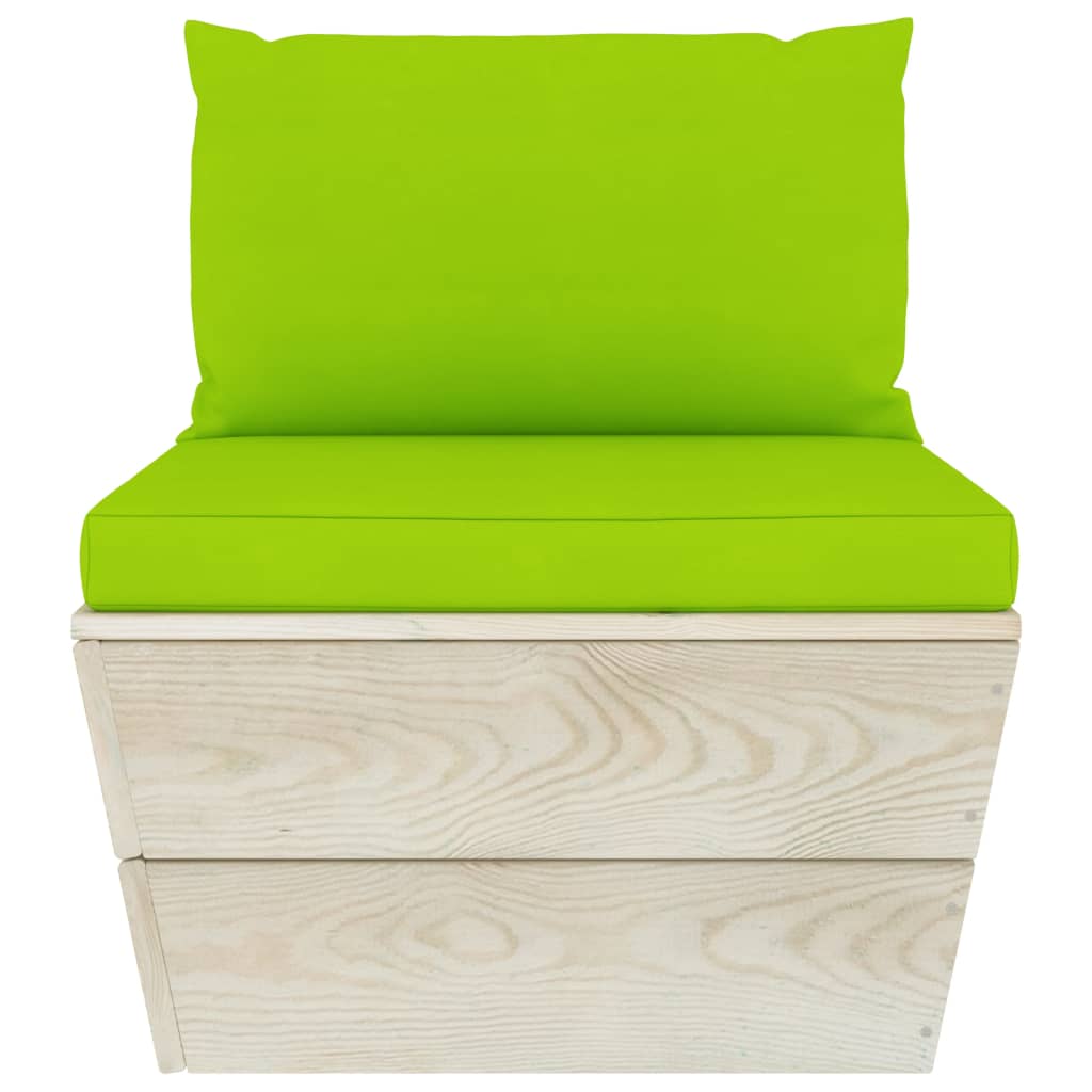 vidaXL Garten-Palettensofa 4-Sitzer mit Kissen Fichtenholz