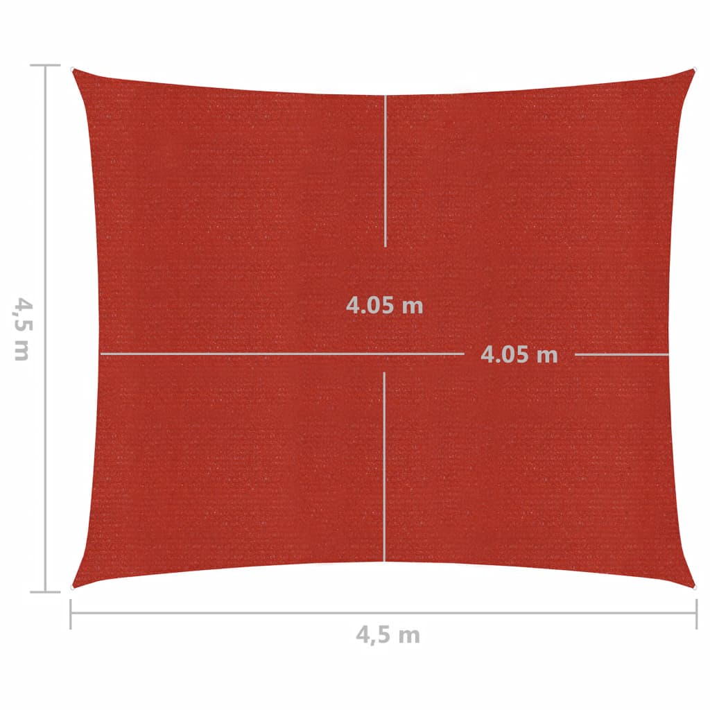 vidaXL Sonnensegel 160 g/m² Rot 4,5x4,5 m HDPE