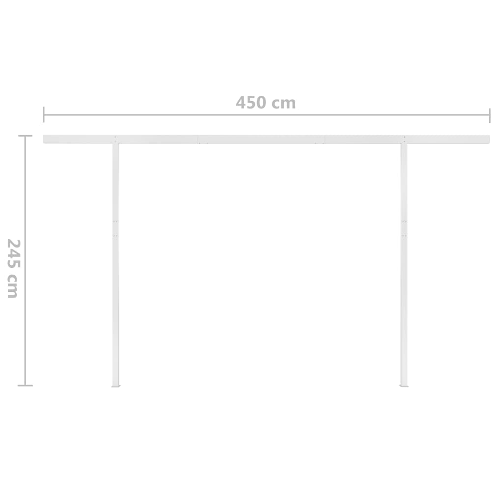 vidaXL Markise Manuell Einziehbar mit LED 4x3,5 m Creme