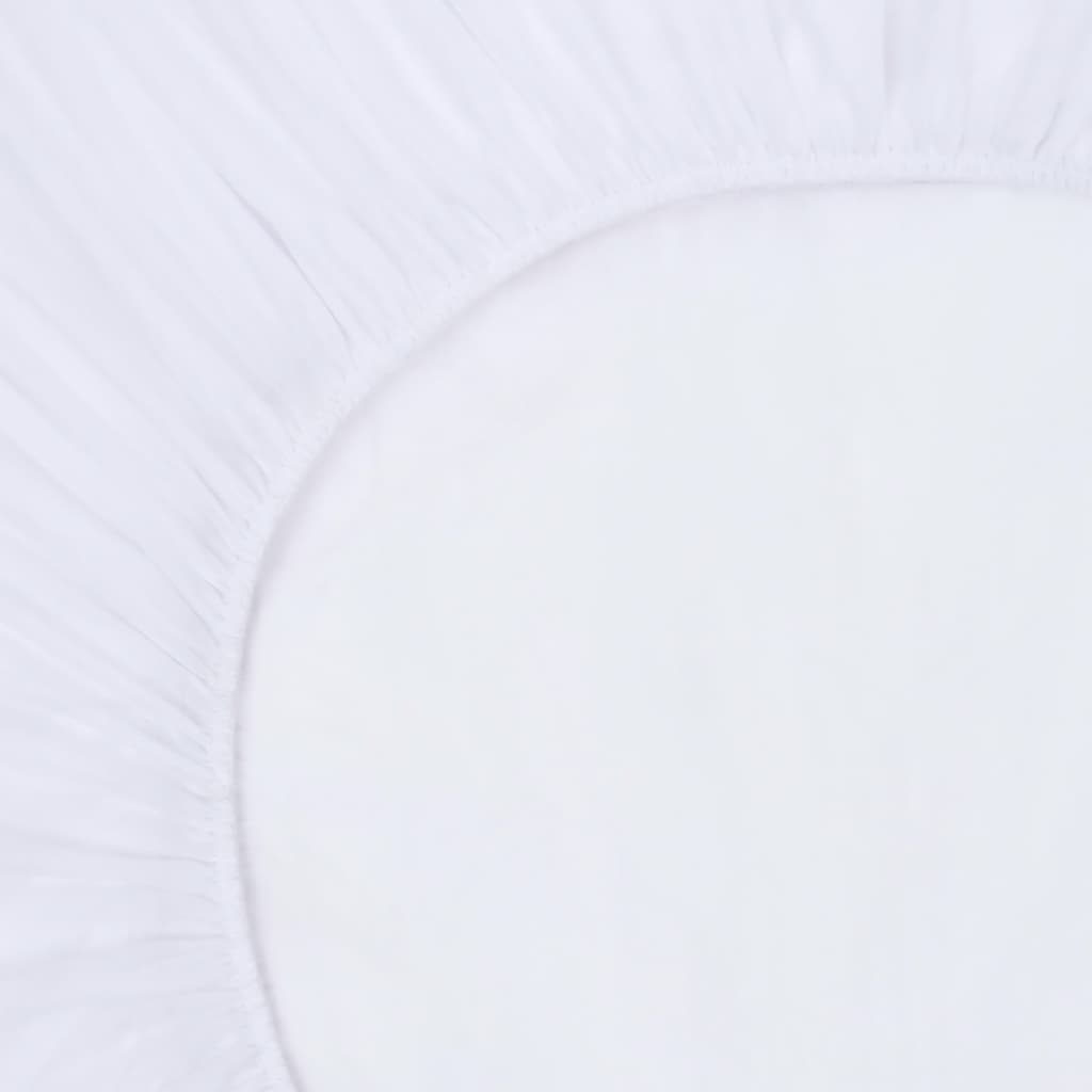 vidaXL Spannbettlaken 2 Stk. Wasserdicht Baumwolle 90x200 cm Weiß