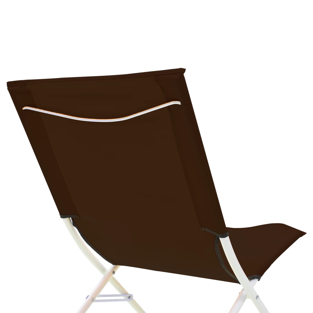 vidaXL Klappbare Strandstühle 2 Stück Braun