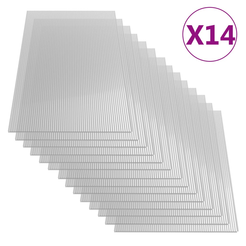 vidaXL Polycarbonatplatten 14 Stk. 4 mm 121 x 60 cm