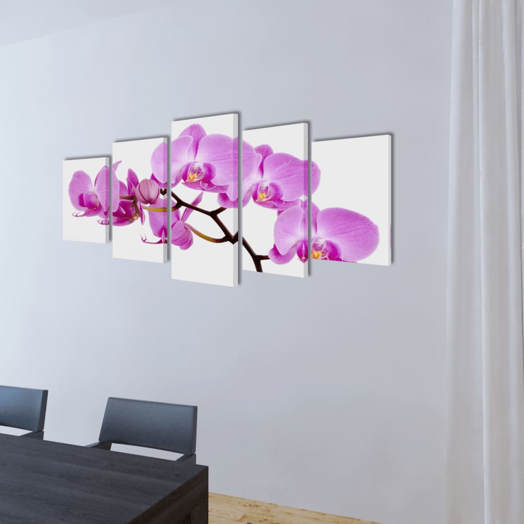 Bilder Dekoration Set Orchidee 100 x 50 cm