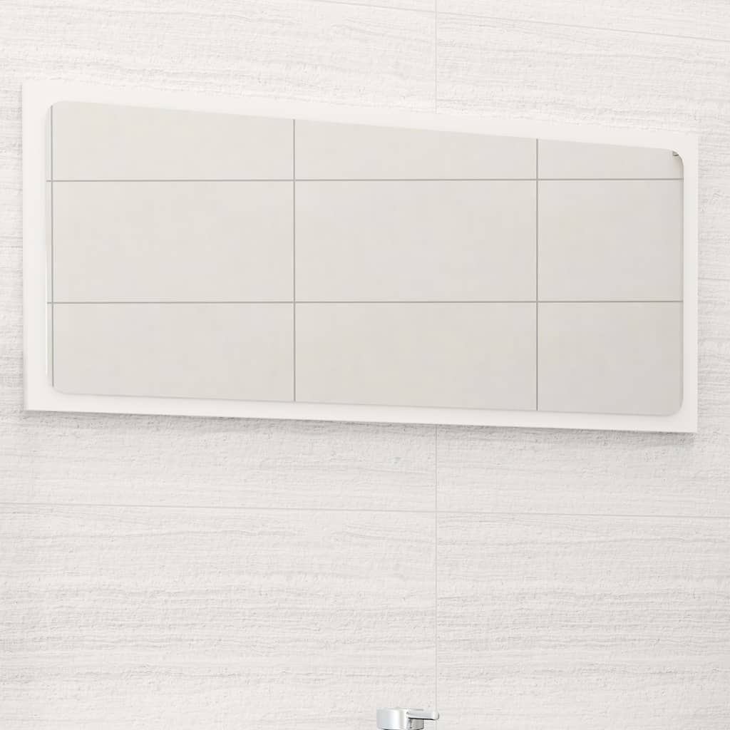 vidaXL Badspiegel Hochglanz-Weiß 80x1,5x37 cm Holzwerkstoff