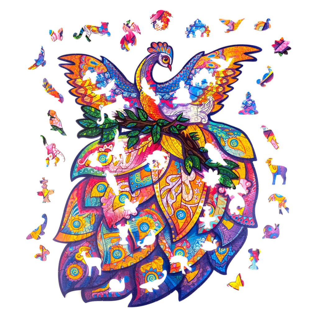 UNIDRAGON 198-tlg. Holzpuzzle Fairy Bird Medium 25x32 cm