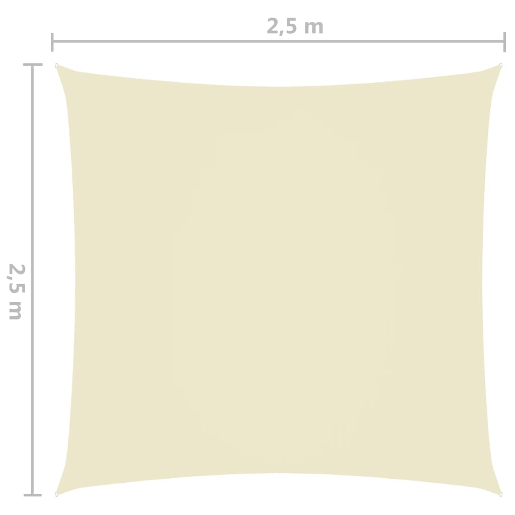 vidaXL Sonnensegel Oxford-Gewebe Quadratisch 2,5x2,5 m Cremeweiß