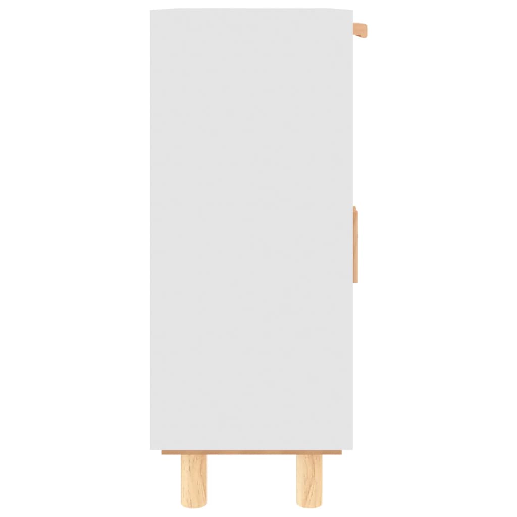 vidaXL Sideboard Weiß 60x30x75 cm Massivholz Kiefer und Natur-Rattan
