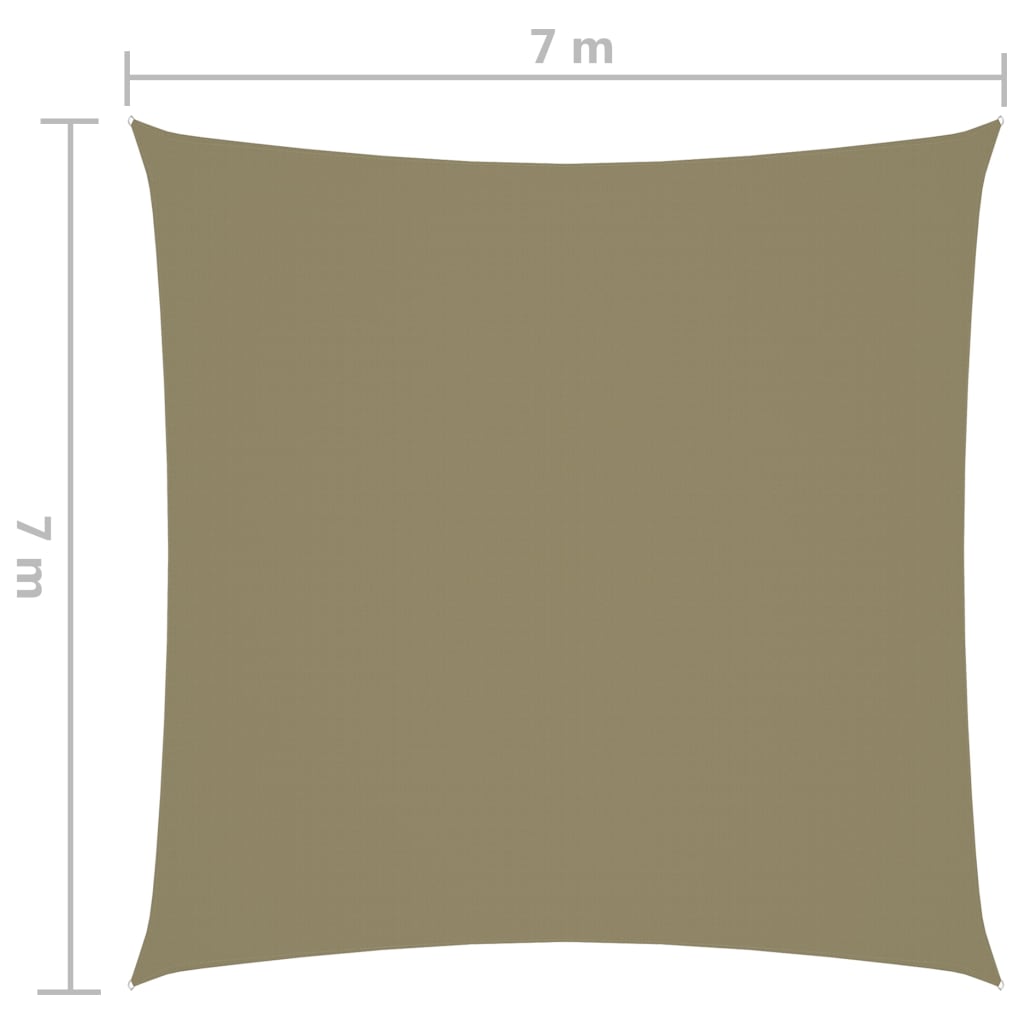 vidaXL Sonnensegel Oxford-Gewebe Quadratisch 7x7 m Beige
