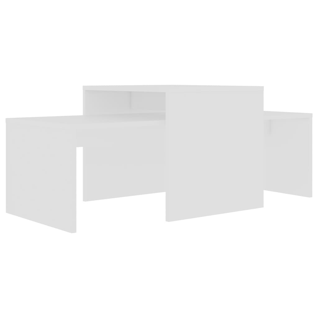 vidaXL Couchtisch-Set Weiß 100x48x40 cm Holzwerkstoff