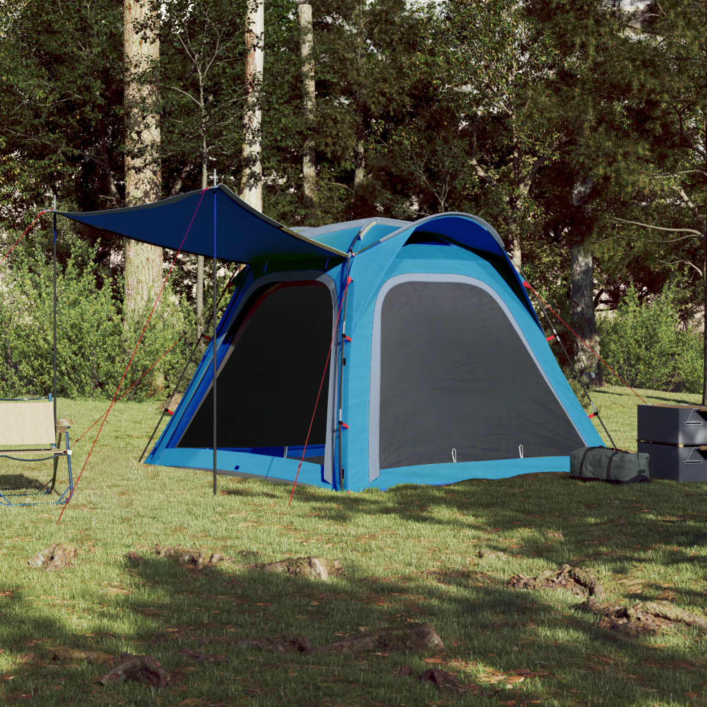 vidaXL Campingzelt 4 Personen Blau Quick Release Wasserfest