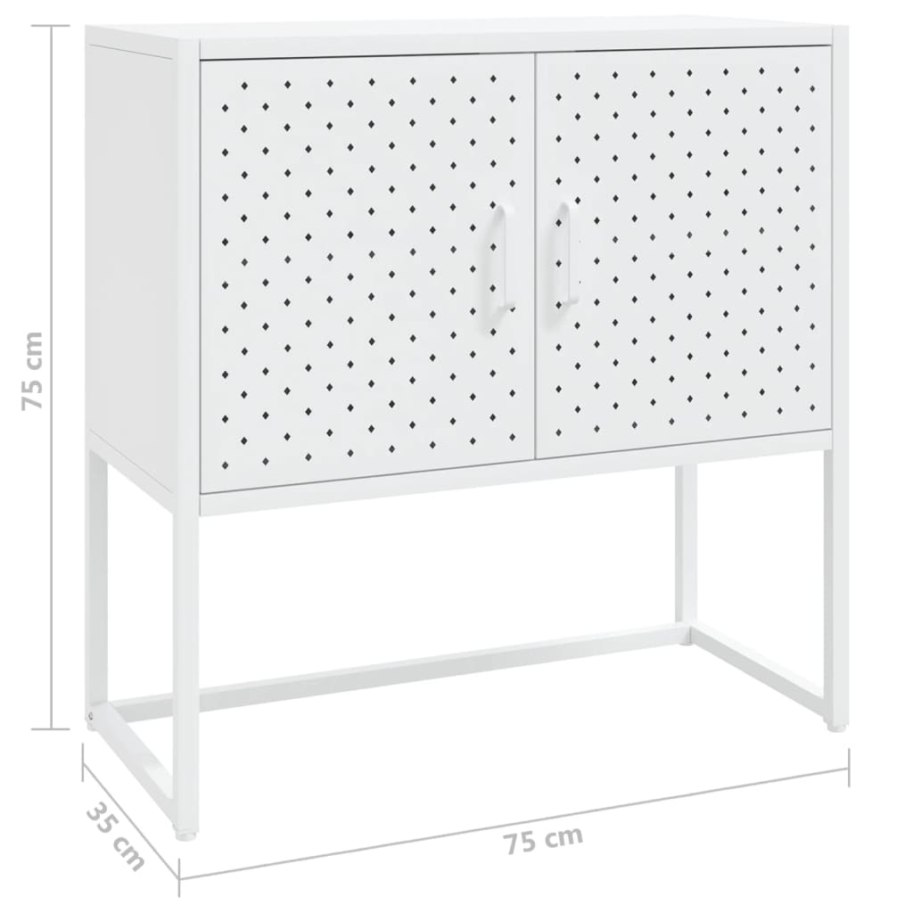 vidaXL Sideboard Weiß 75x35x75 cm Stahl