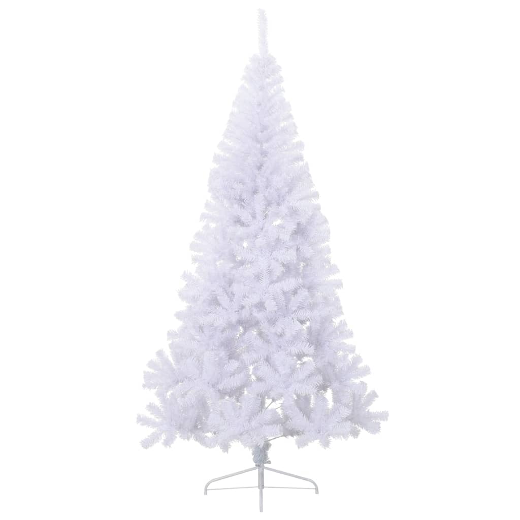 vidaXL Künstlicher Halb-Weihnachtsbaum mit Ständer Weiß 180 cm PVC