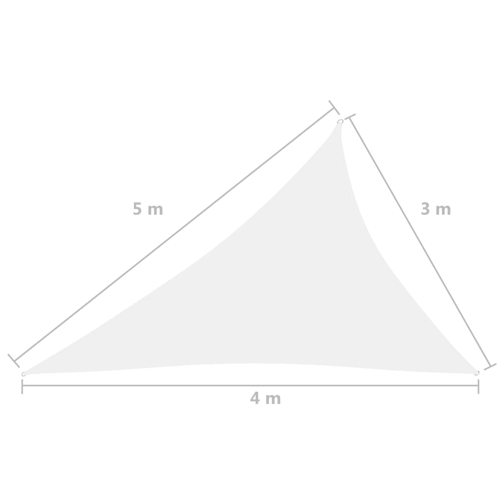 vidaXL Sonnensegel Oxford-Gewebe Dreieckig 3x4x5 m Weiß