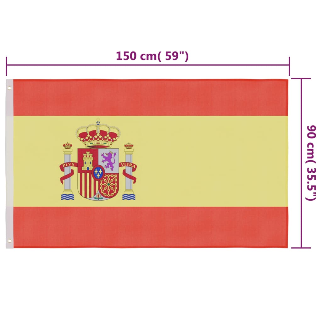 vidaXL Flagge Spaniens und Mast Aluminium 4 m