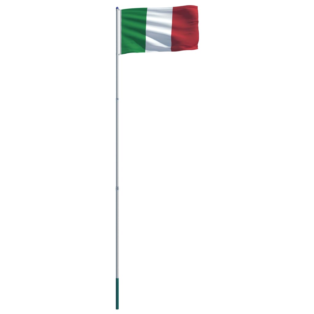 vidaXL Flagge Italiens und Mast Aluminium 6 m