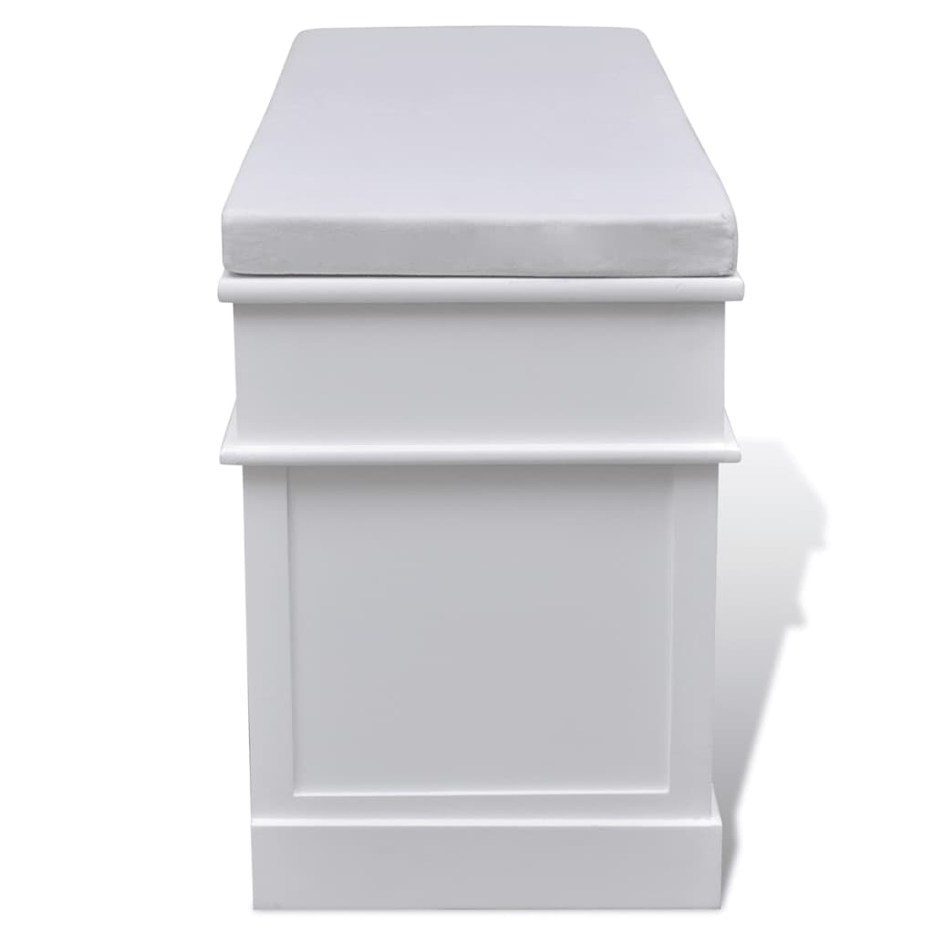 vidaXL Flurbank mit Stauraum und Sitzpolster Weiß 2 Schubladen 3 Kisten
