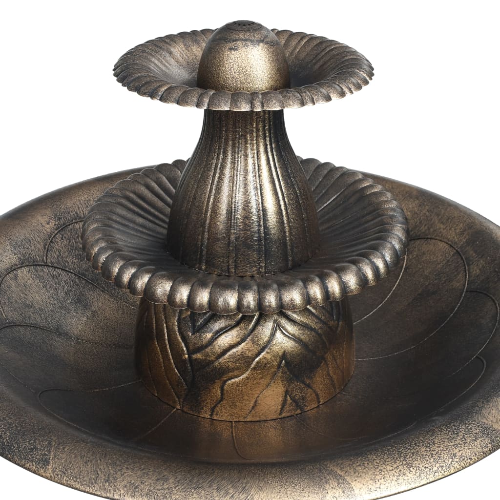 vidaXL Vogelbad mit Springbrunnen Bronzen 50×91 cm Kunststoff
