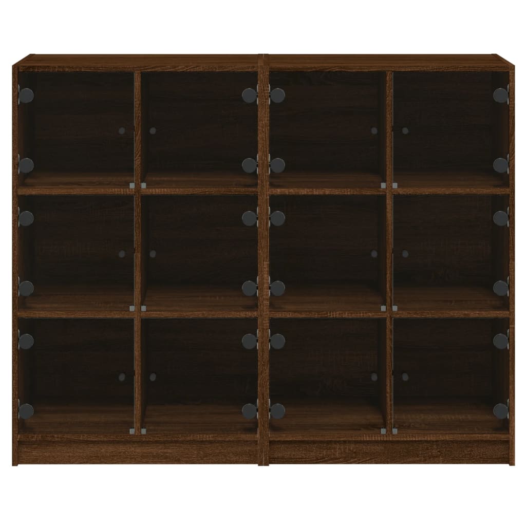vidaXL Bücherregal mit Türen Braun Eichen-Optik 136x37x109 cm