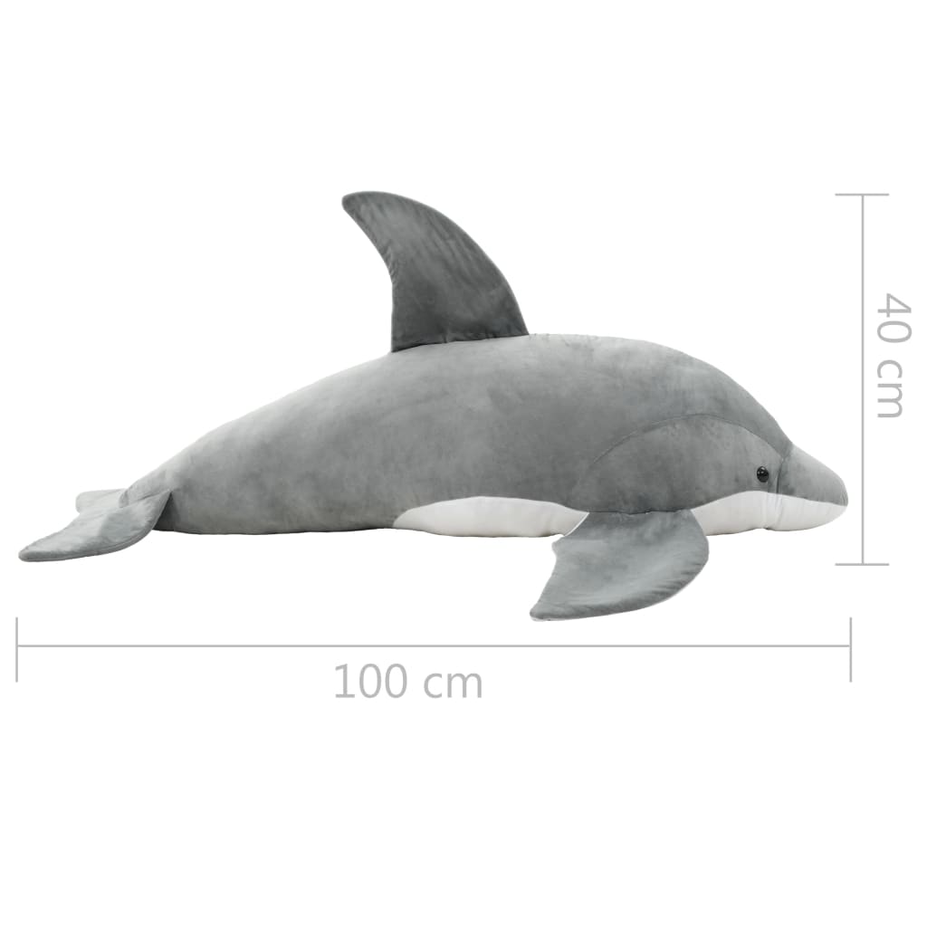 vidaXL Delphin Kuscheltier Plüsch Grau