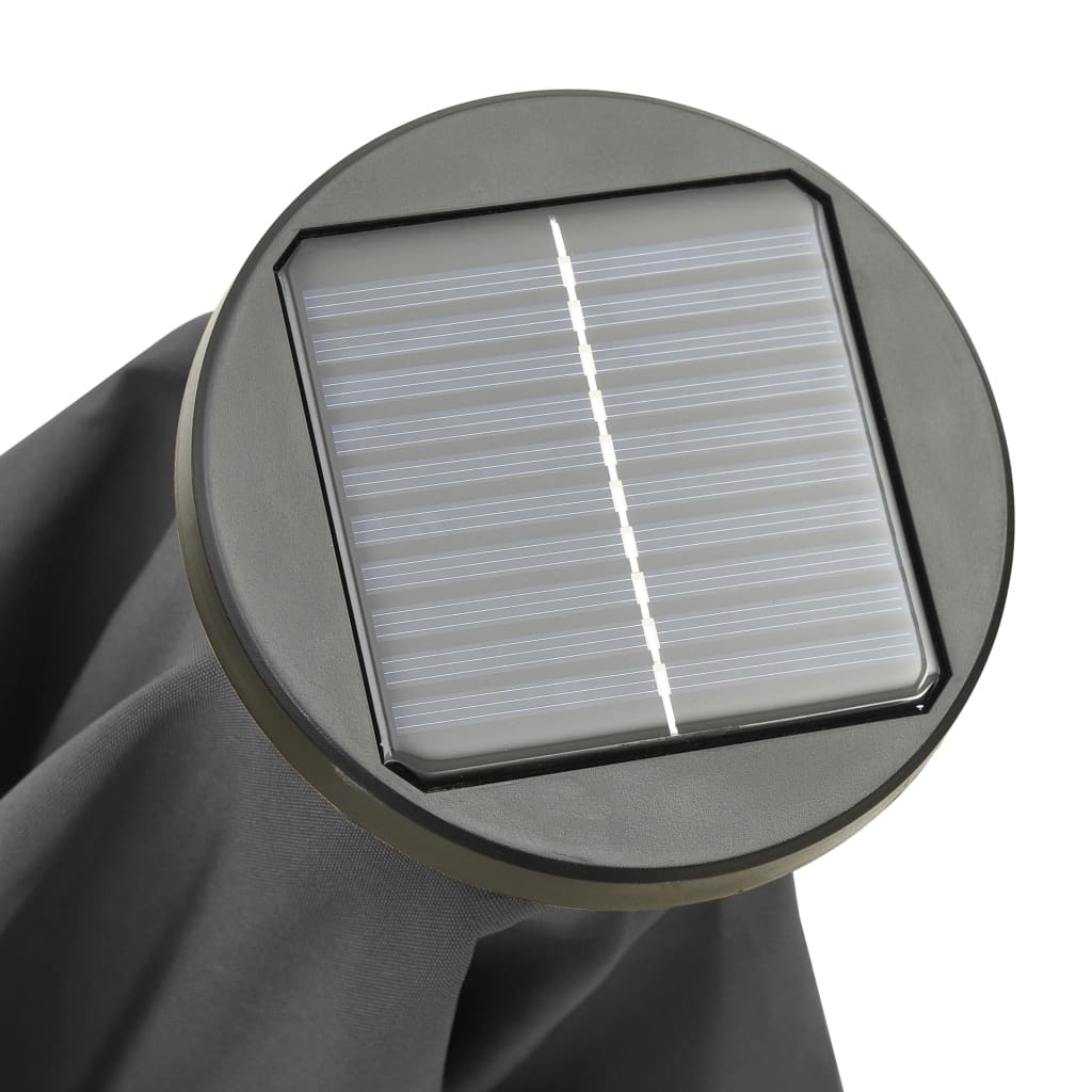 vidaXL Sonnenschirm mit LED-Leuchten Anthrazit 200x211 cm Aluminium