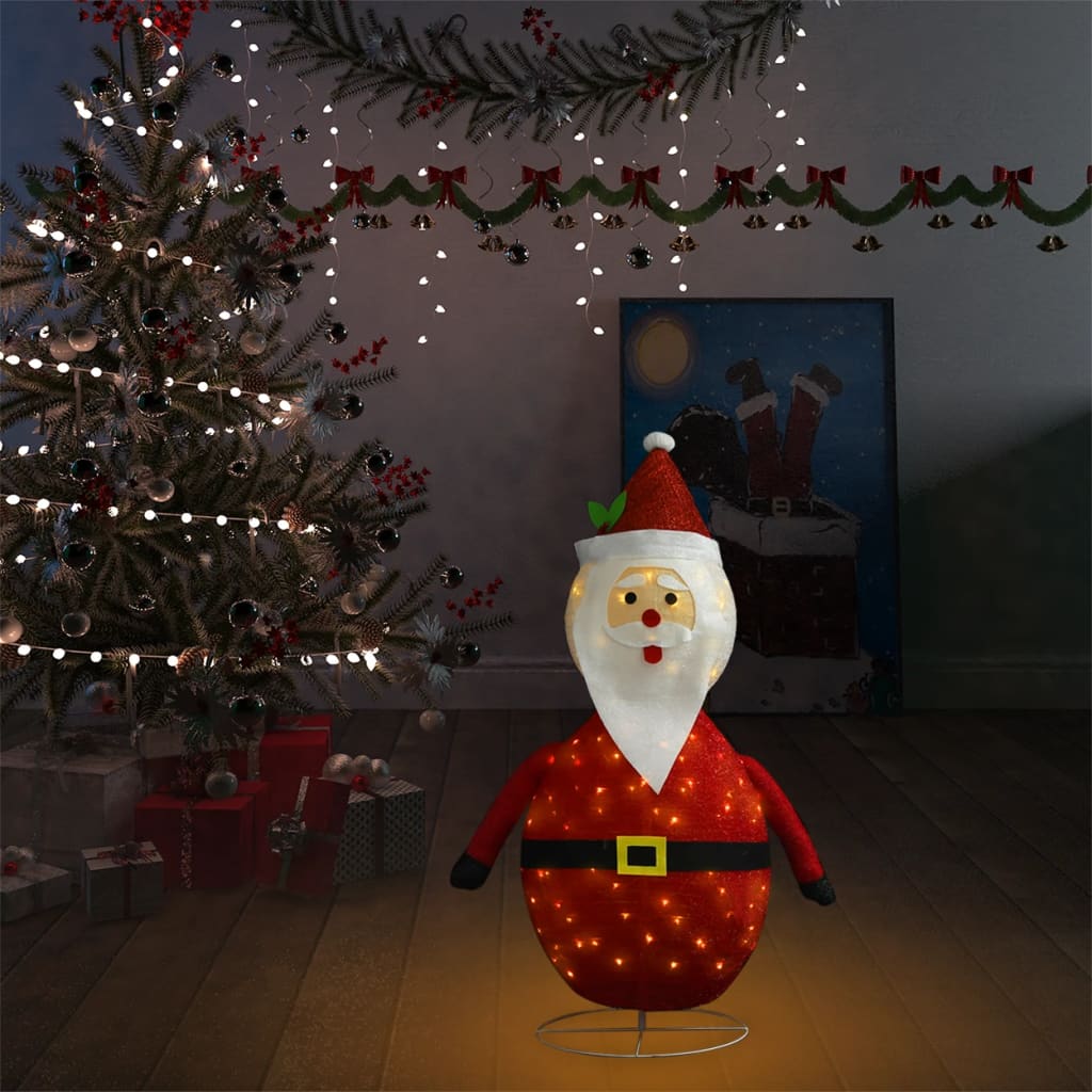 vidaXL Weihnachtsdeko Weihnachtsmann LED Luxus-Stoff 90 cm