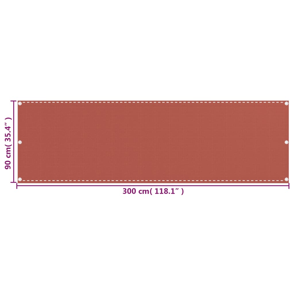 vidaXL Balkon-Sichtschutz Terracotta-Rot 90x300 cm HDPE