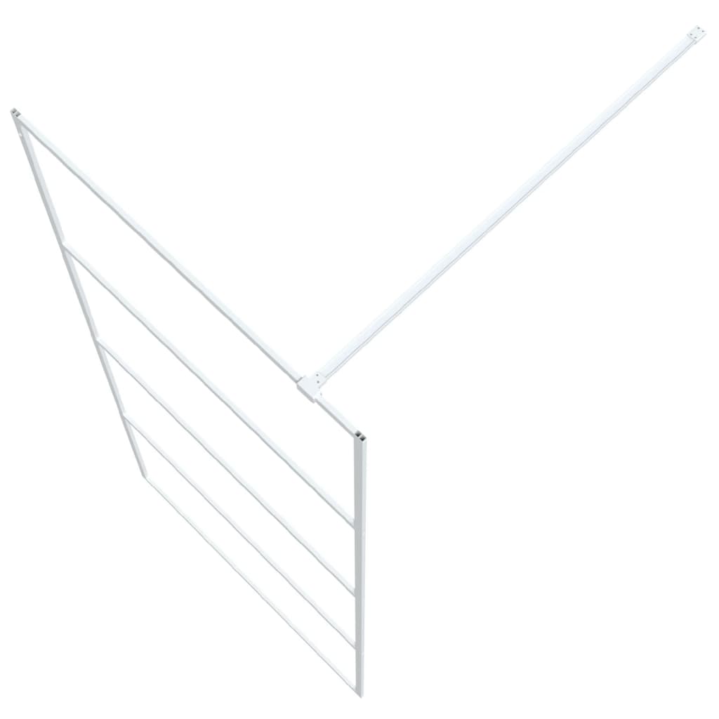 vidaXL Duschwand für Begehbare Dusche Weiß 90x195 cm ESG-Klarglas