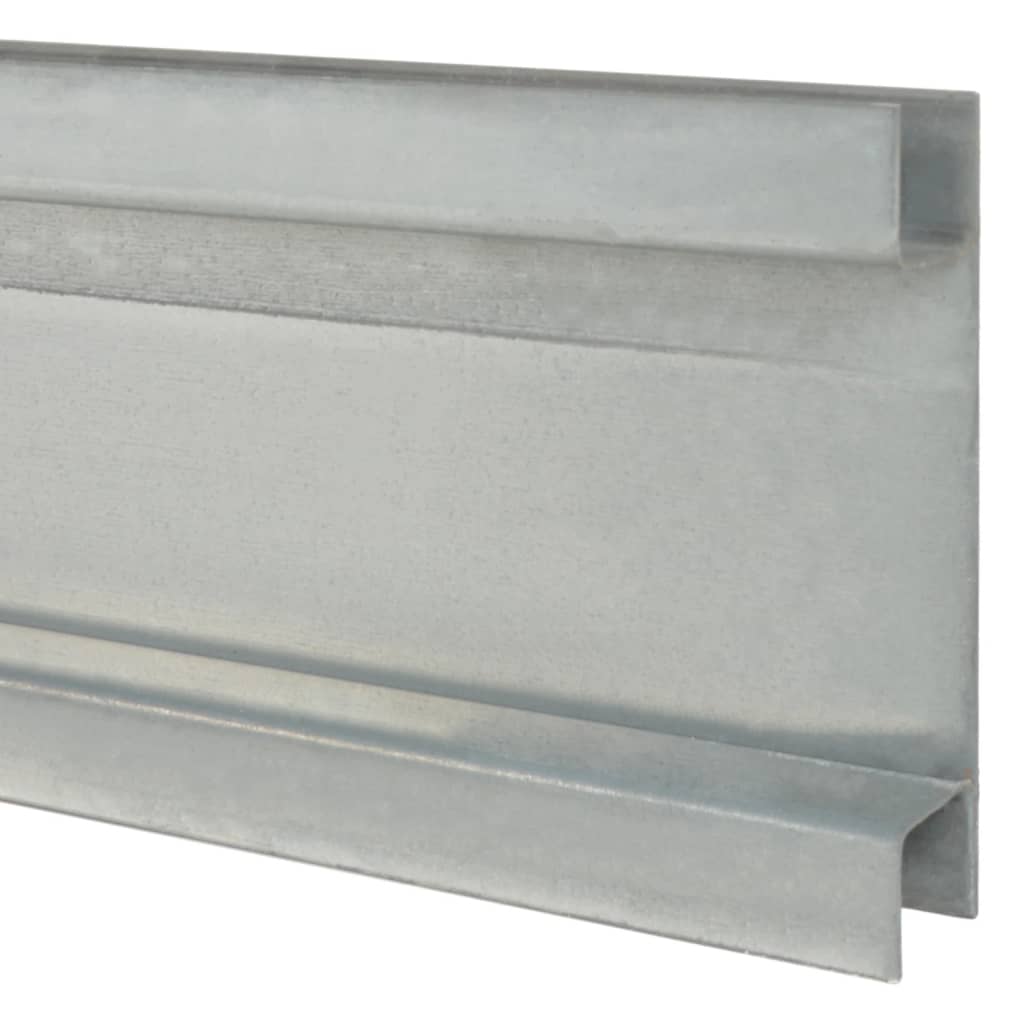 vidaXL Pfosten für Gabionenzaun Silbern 180 cm Verzinkter Stahl