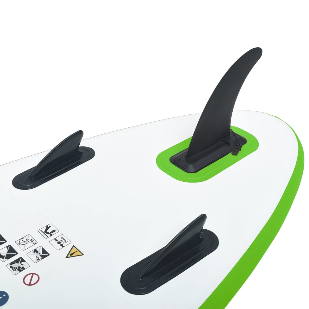 vidaXL Aufblasbares Stand Up Paddle Board Set Grün und Weiß
