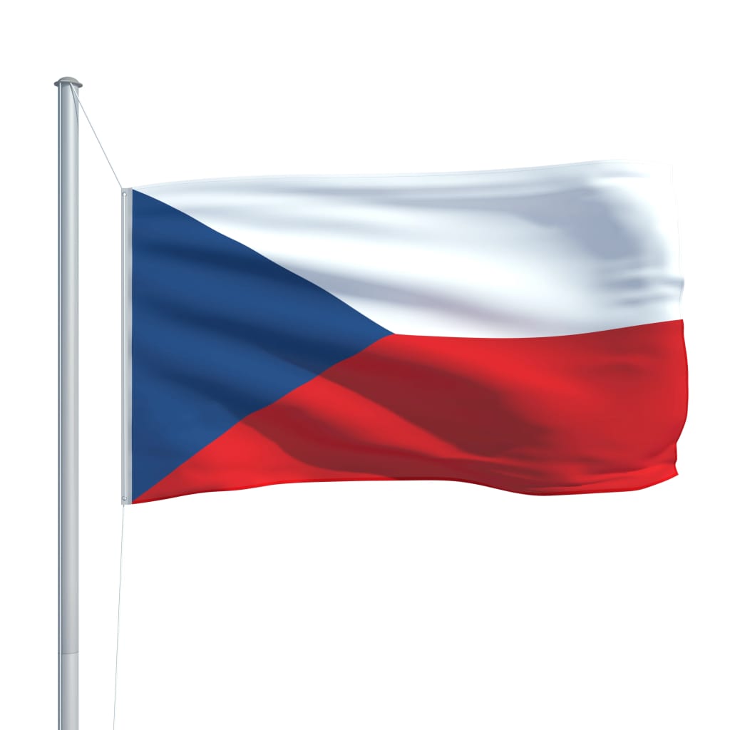 vidaXL Flagge Tschechiens und Mast Aluminium 6,2 m