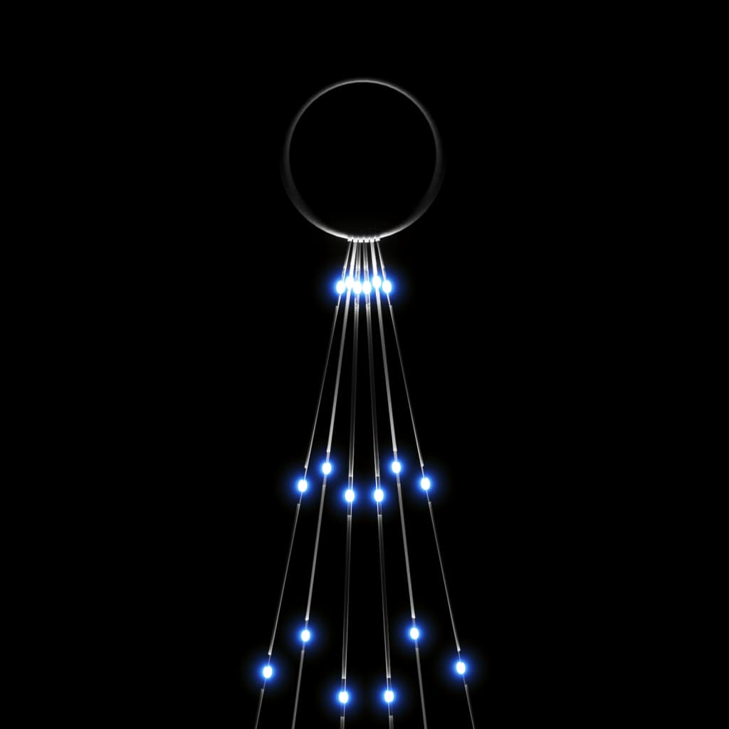 vidaXL LED-Weihnachtsbaum für Fahnenmast Blau 108 LEDs 180 cm