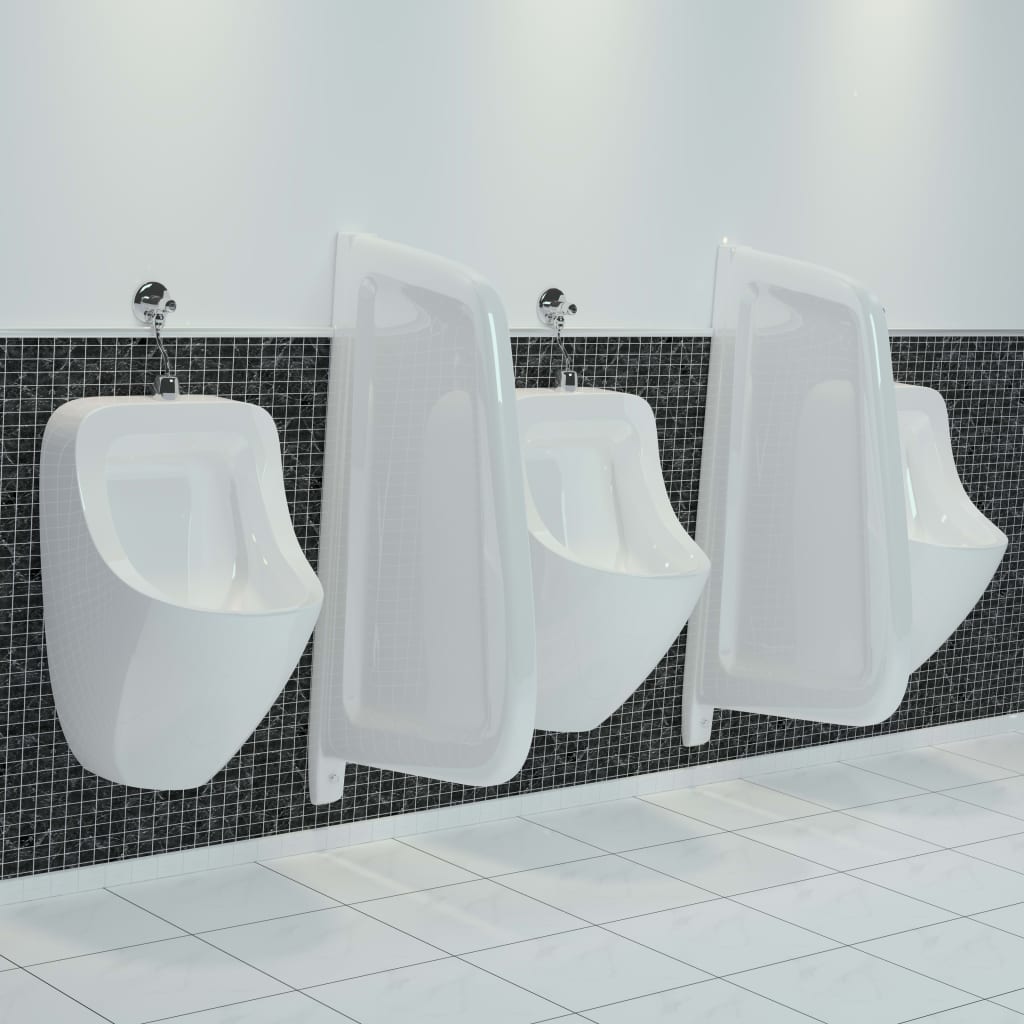vidaXL Urinal Trennwand Wandmontage Keramik Weiß