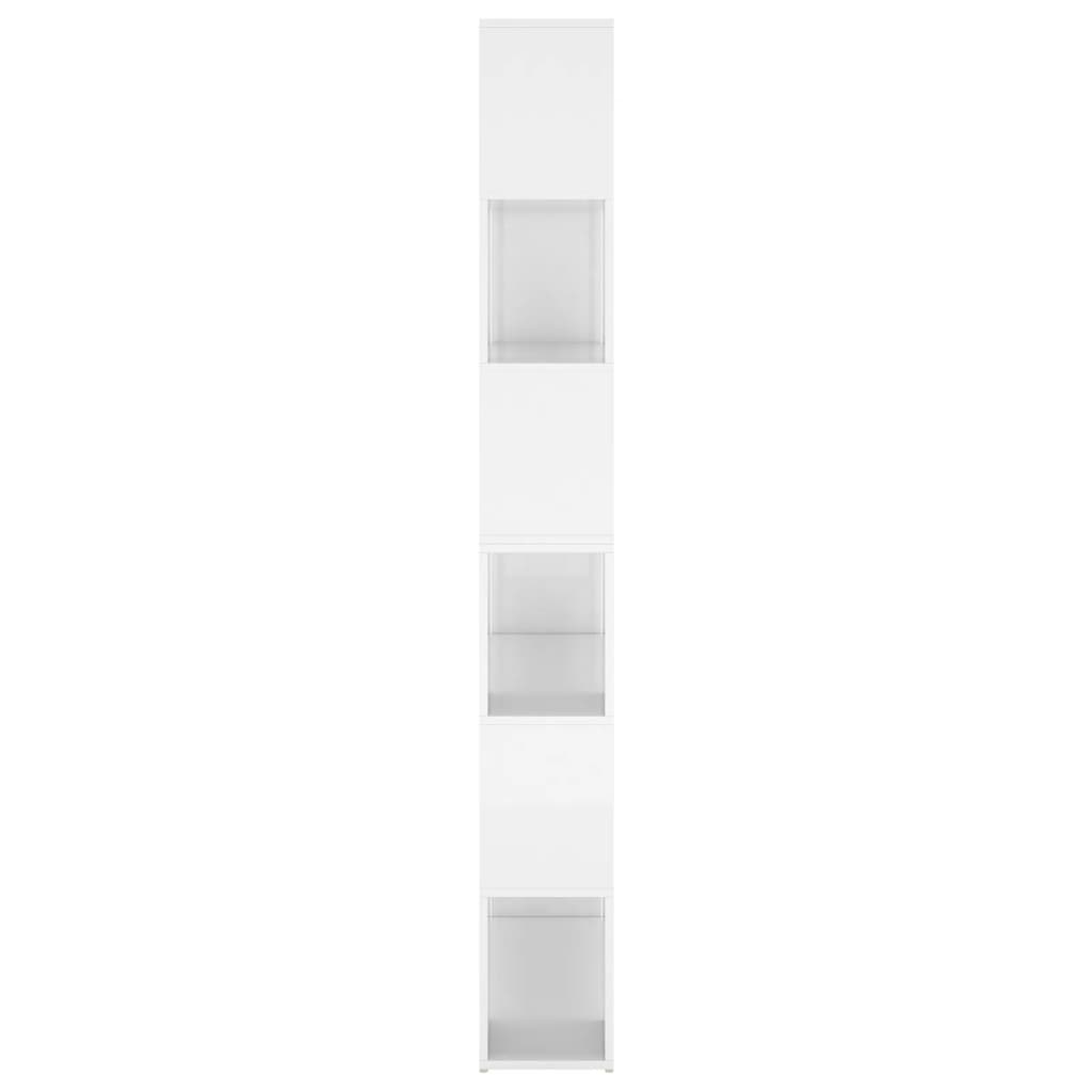 vidaXL Bücherregal Raumteiler Hochglanz-Weiß 100x24x188 cm
