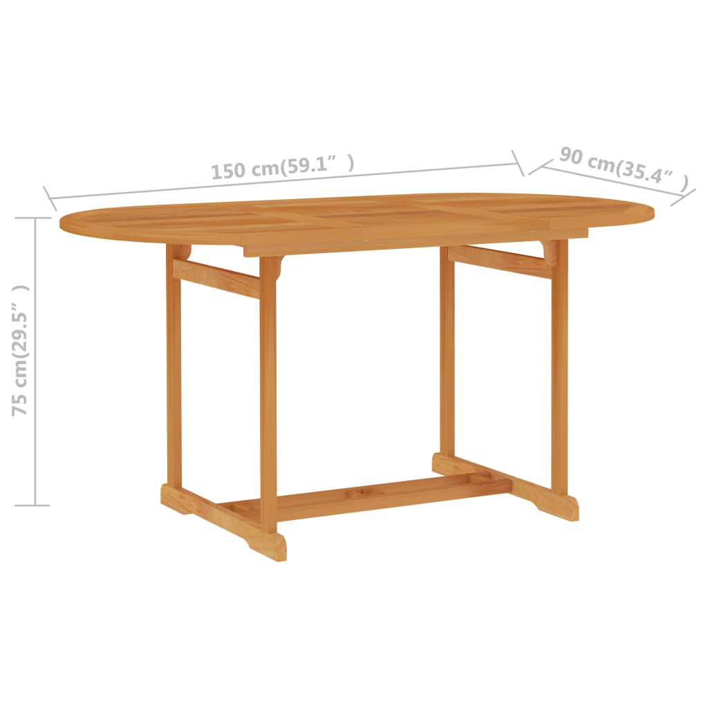 vidaXL 7-tlg. Garten-Essgruppe mit Grauen Kissen Massivholz Teak