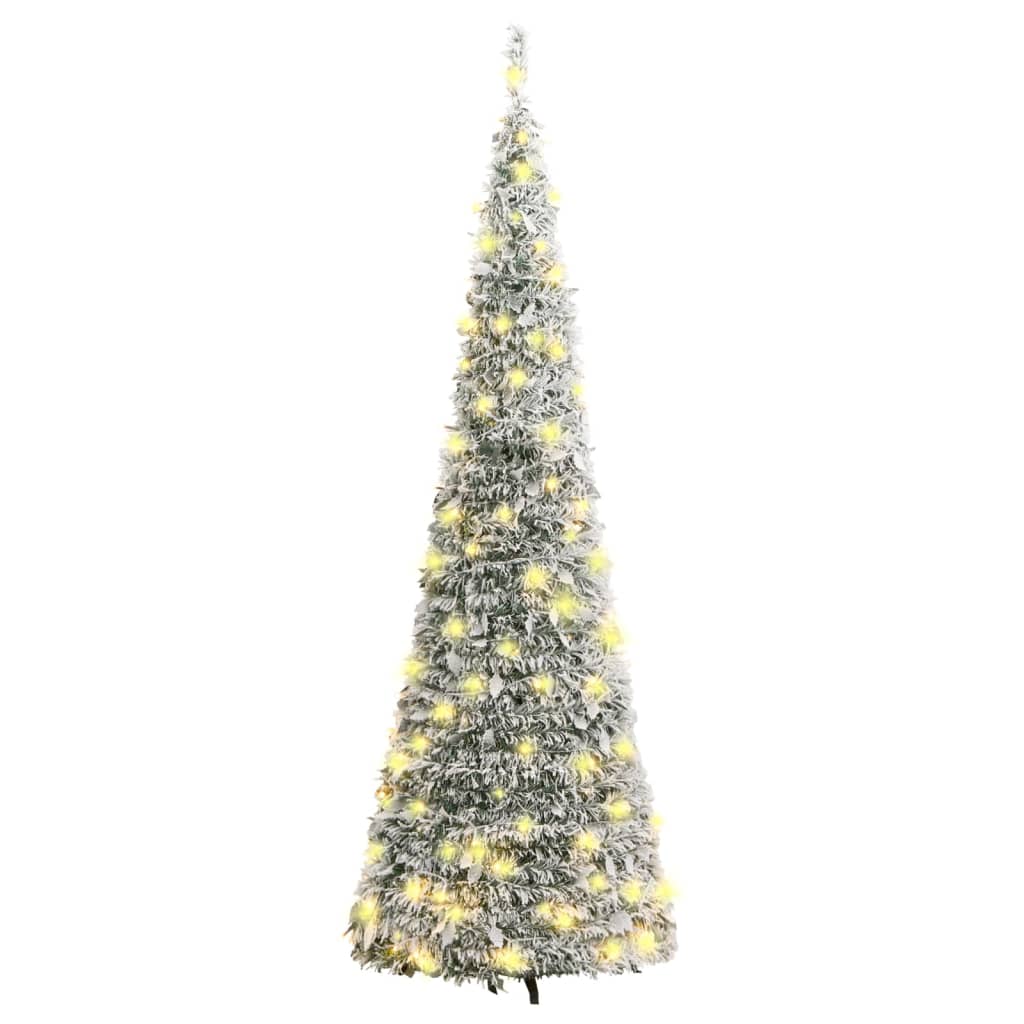 vidaXL Pop-Up-Weihnachtsbaum Künstlich Beschneit 50 LEDs 120 cm