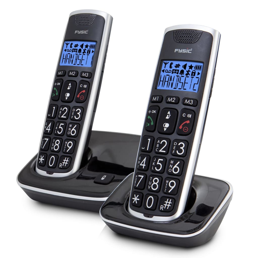 Fysic Senior DECT Telefon FX-6020 2 Stk. Schwarz und Silber