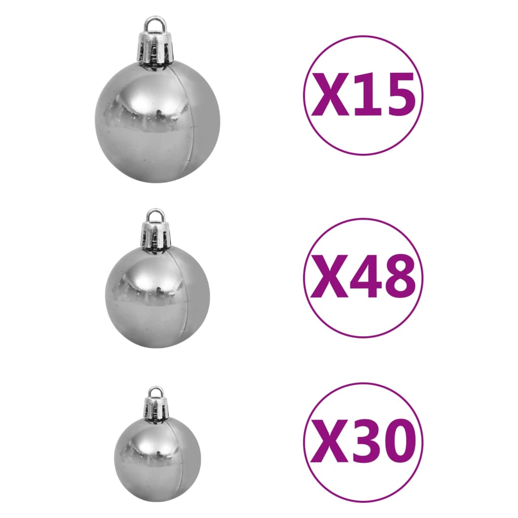 vidaXL Künstlicher Weihnachtsbaum Beleuchtung & Kugeln 500 cm Weiß