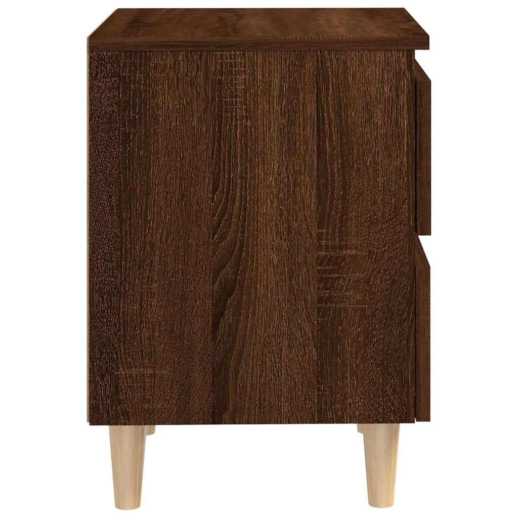 vidaXL Nachttisch mit Massivholz-Beinen Braun Eichen-Optik 40x35x50 cm