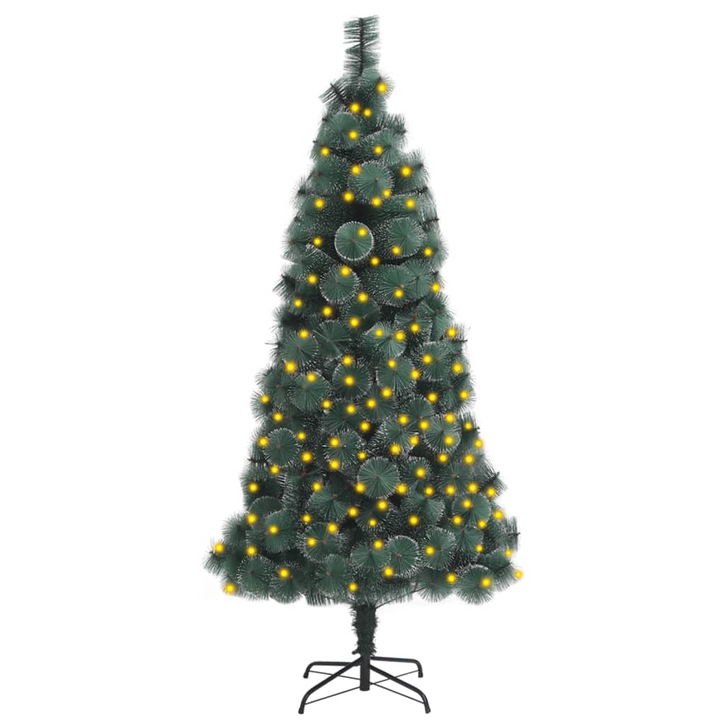 vidaXL Künstlicher Weihnachtsbaum mit Beleuchtung 120 cm Grün PVC & PE