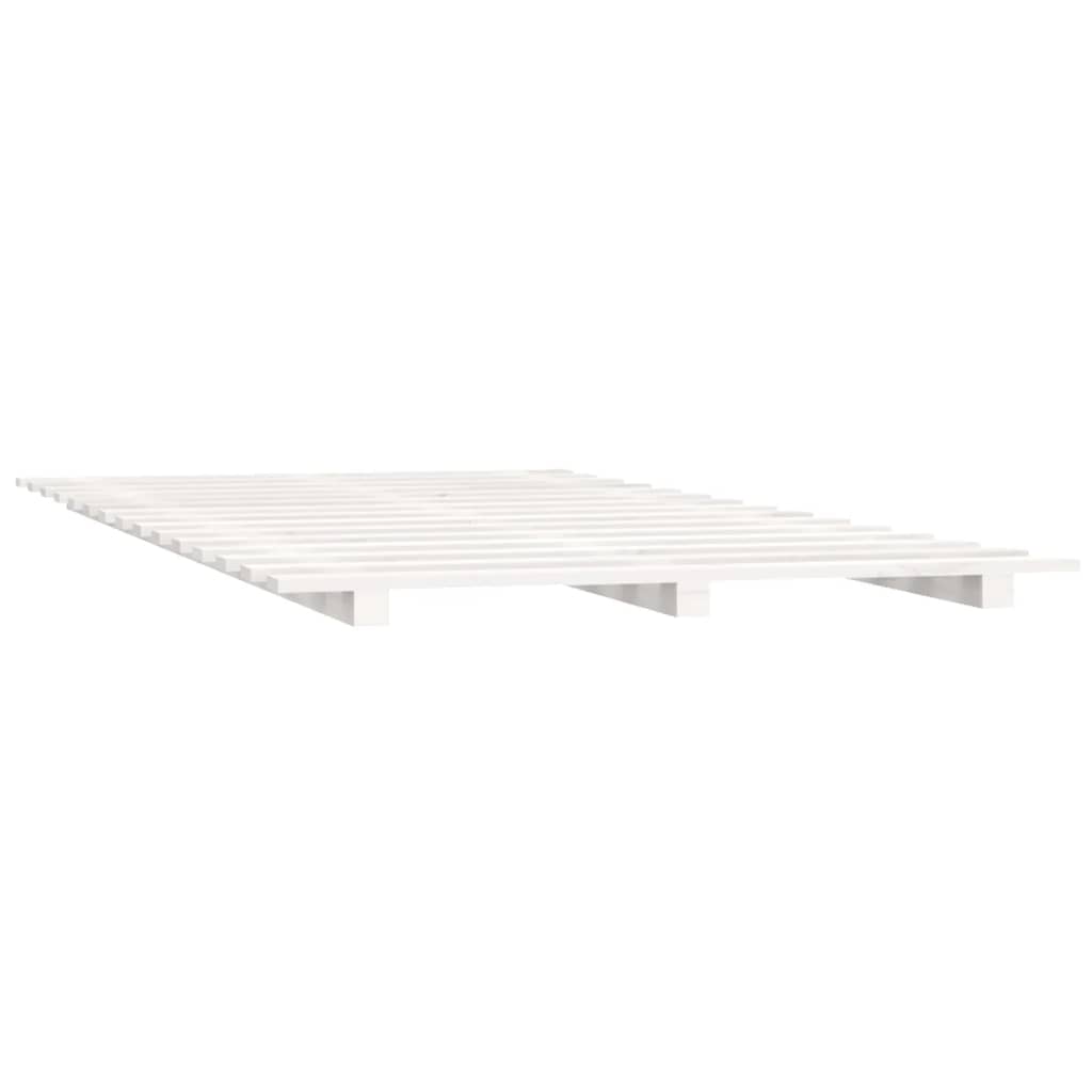 vidaXL Massivholzbett Weiß 135x190 cm Kiefer