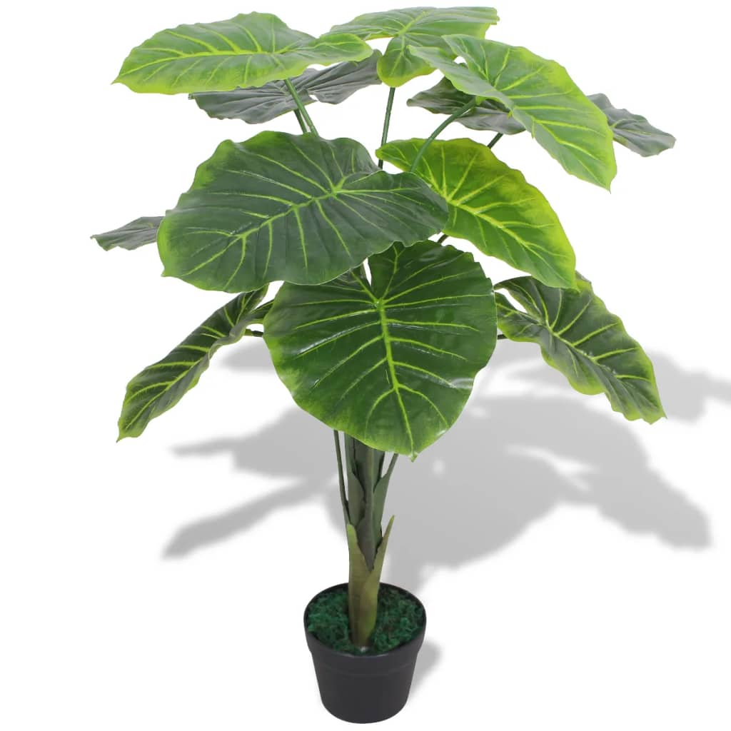 vidaXL Künstliche Taro Pflanze mit Topf 85 cm Grün