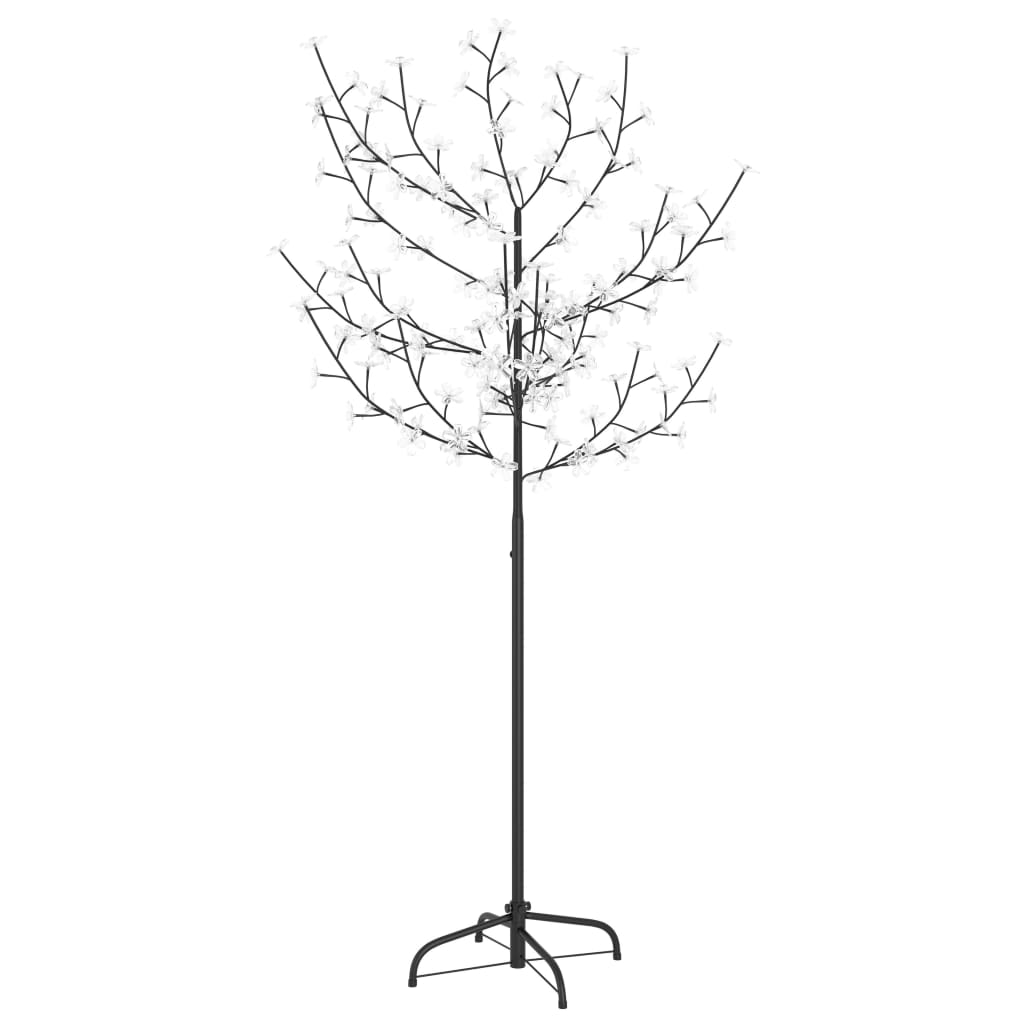 vidaXL Weihnachtsbaum 120 LEDs Warmweißes Licht Kirschblüten 150 cm