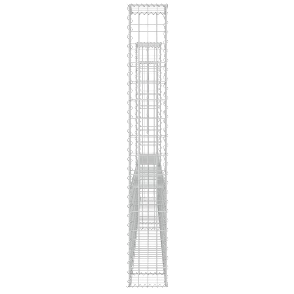 vidaXL Gabionenkorb U-Form mit 3 Säulen Eisen 260x20x150 cm