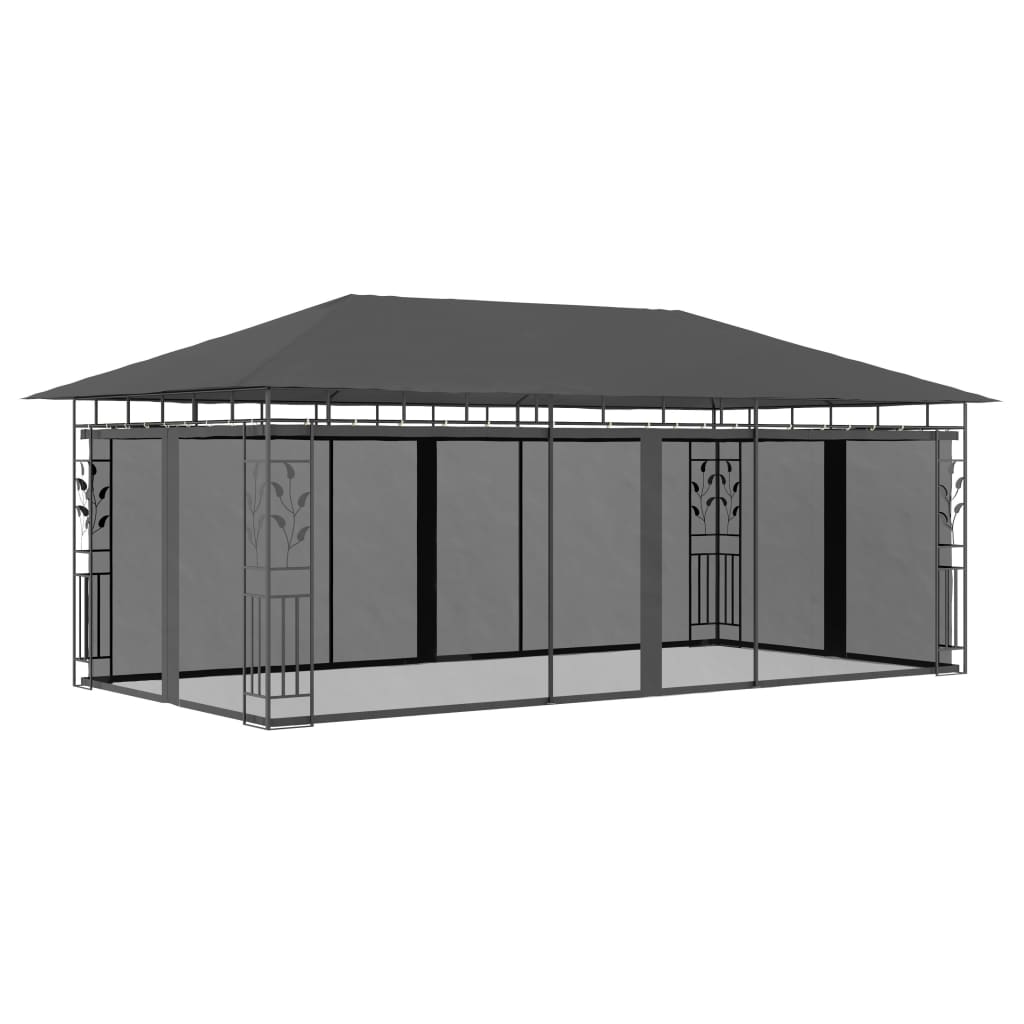 vidaXL Pavillon mit Moskitonetz 6x3x2,73 m Anthrazit