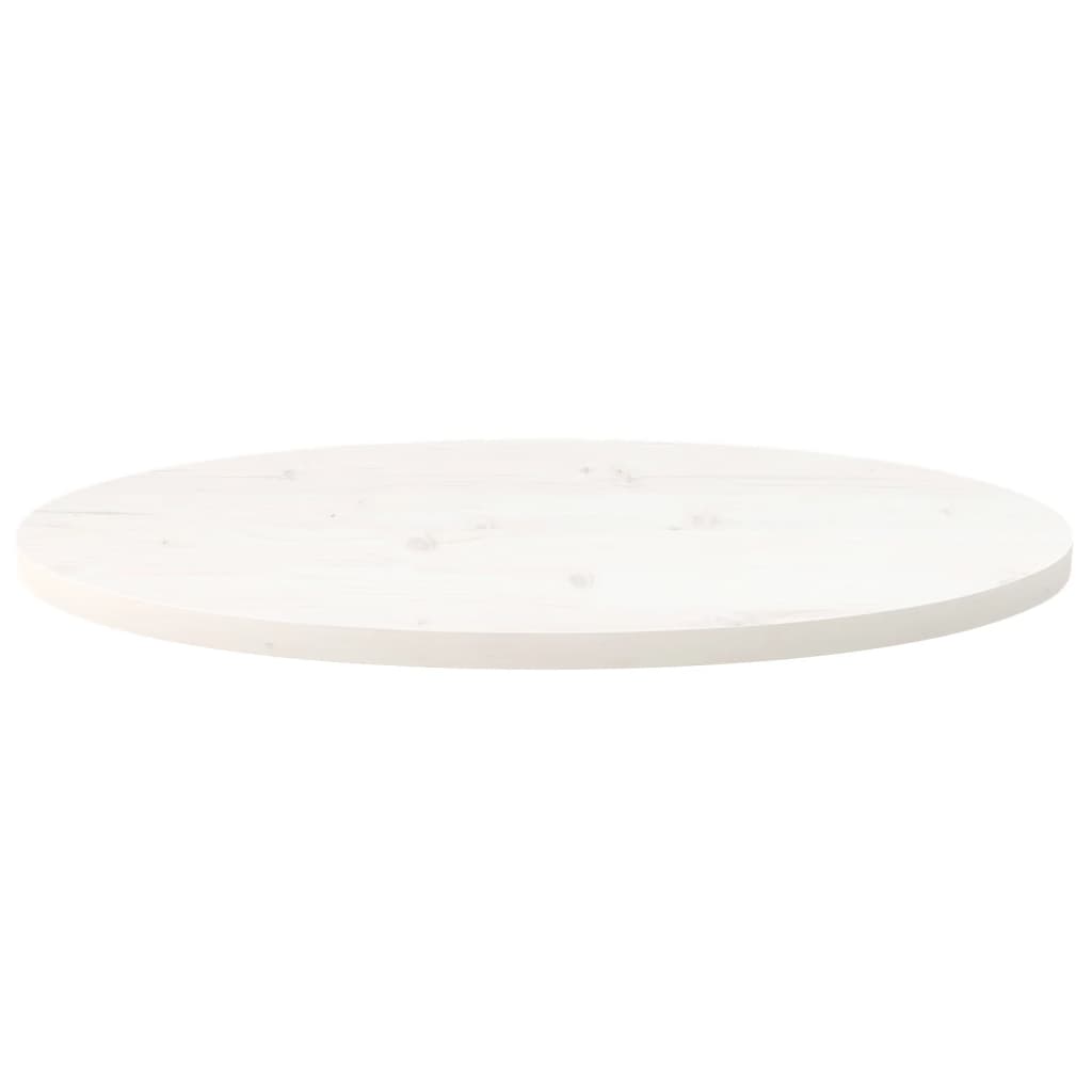 vidaXL Tischplatte Weiß 60x30x2,5 cm Massivholz Kiefer Oval