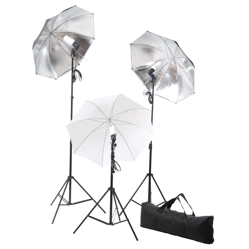 vidaXL Fotostudio-Set mit Lampen-Set und Hintergrund