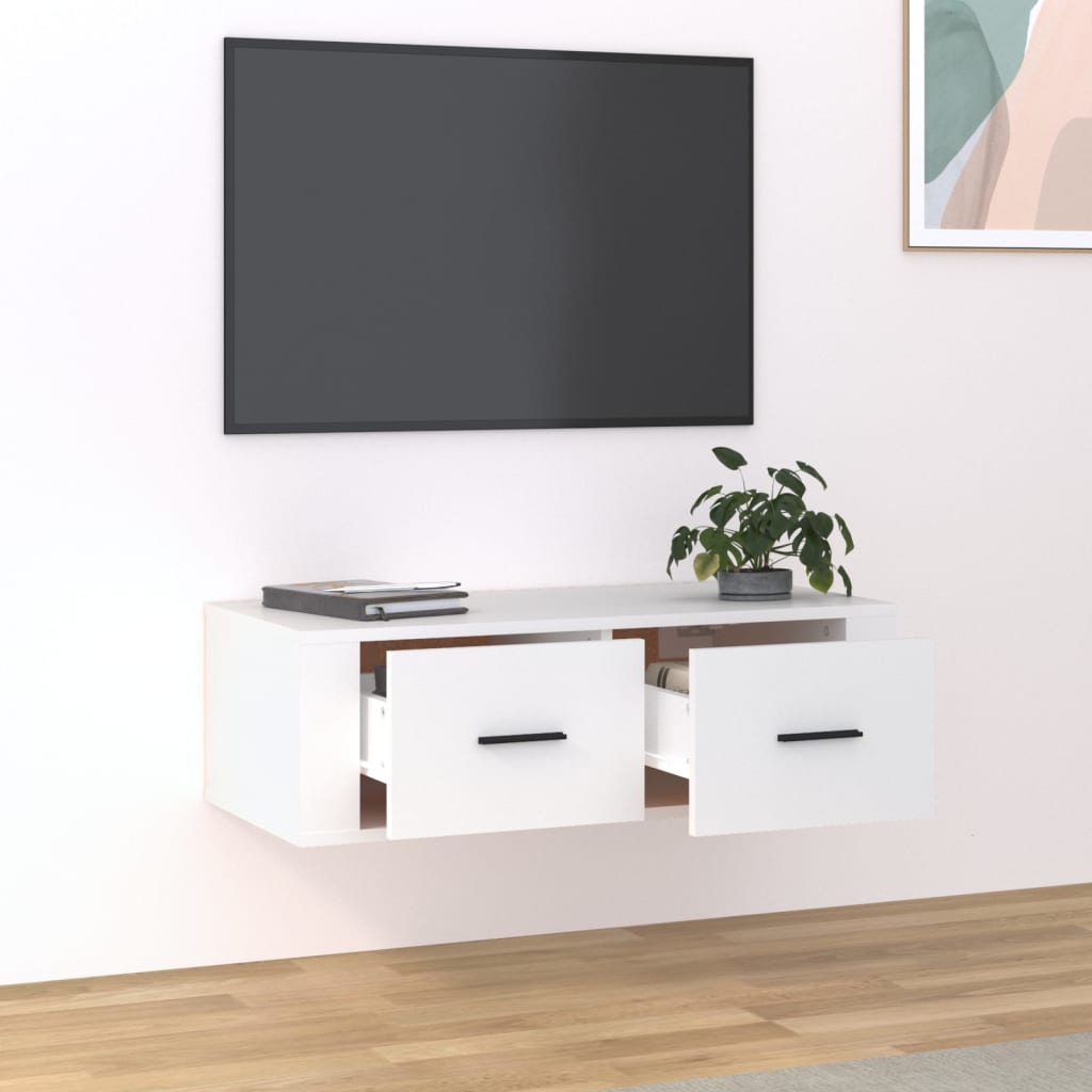 vidaXL TV-Wandschrank Weiß 80x36x25 cm Holzwerkstoff